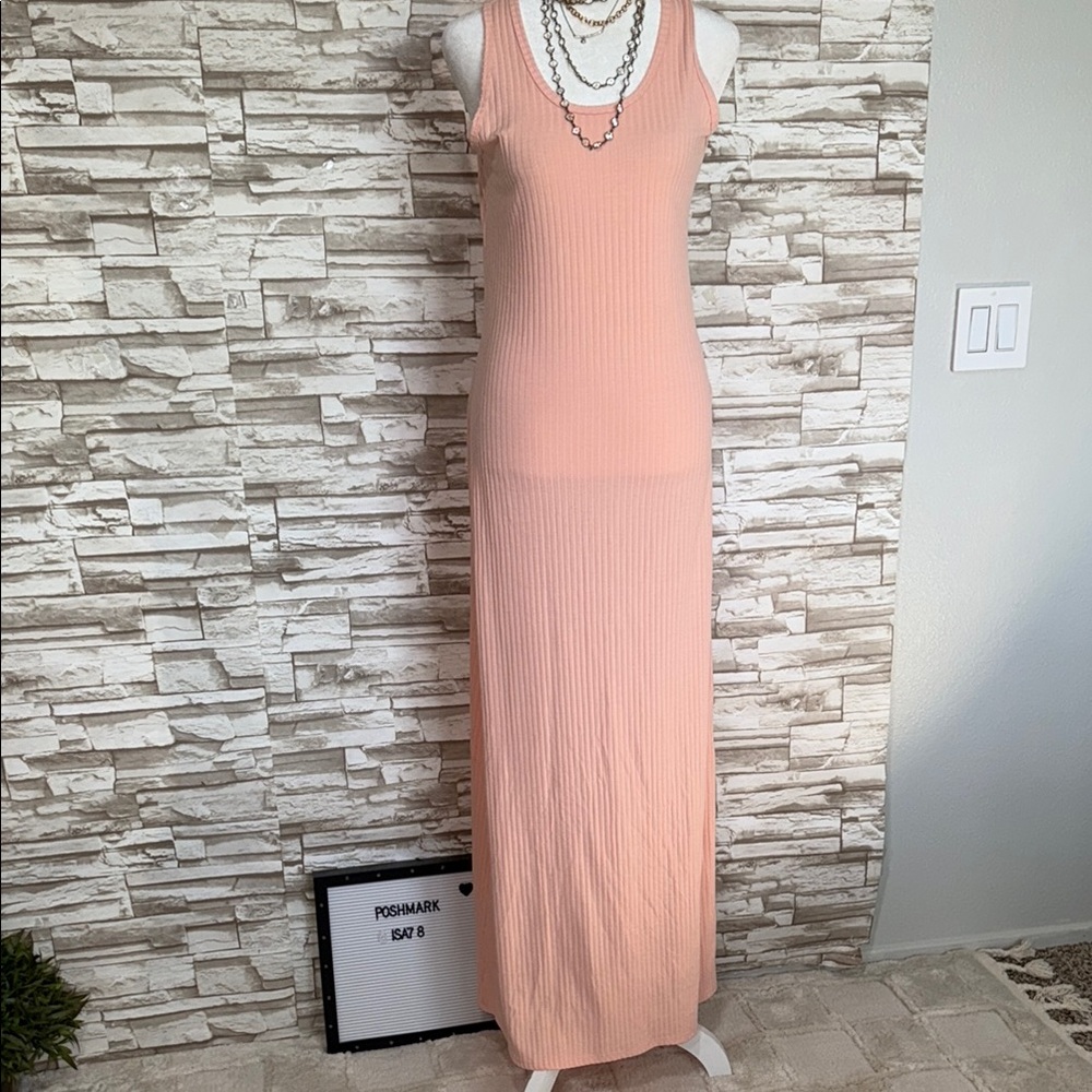 LuLaRoe Peach Ribbed Maxi Dress